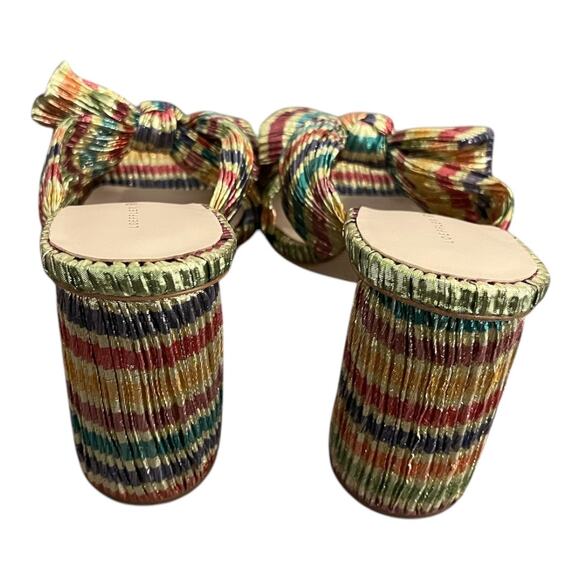 Loeffler Randall Penny Knotted Candy Rainbow Striped Mules Size 9 NWT - Picture 5 of 9